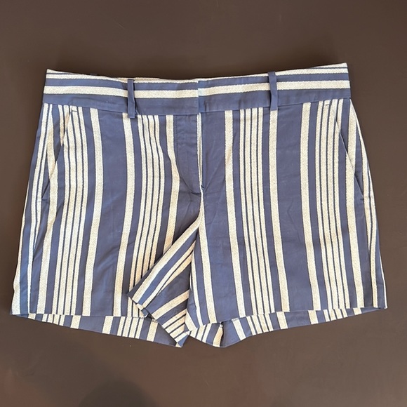 Ann Taylor Blue and White Striped Shorts size 8 - Picture 1 of 9